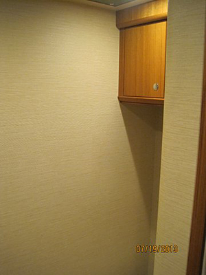 Yacht interior wallcovering installation